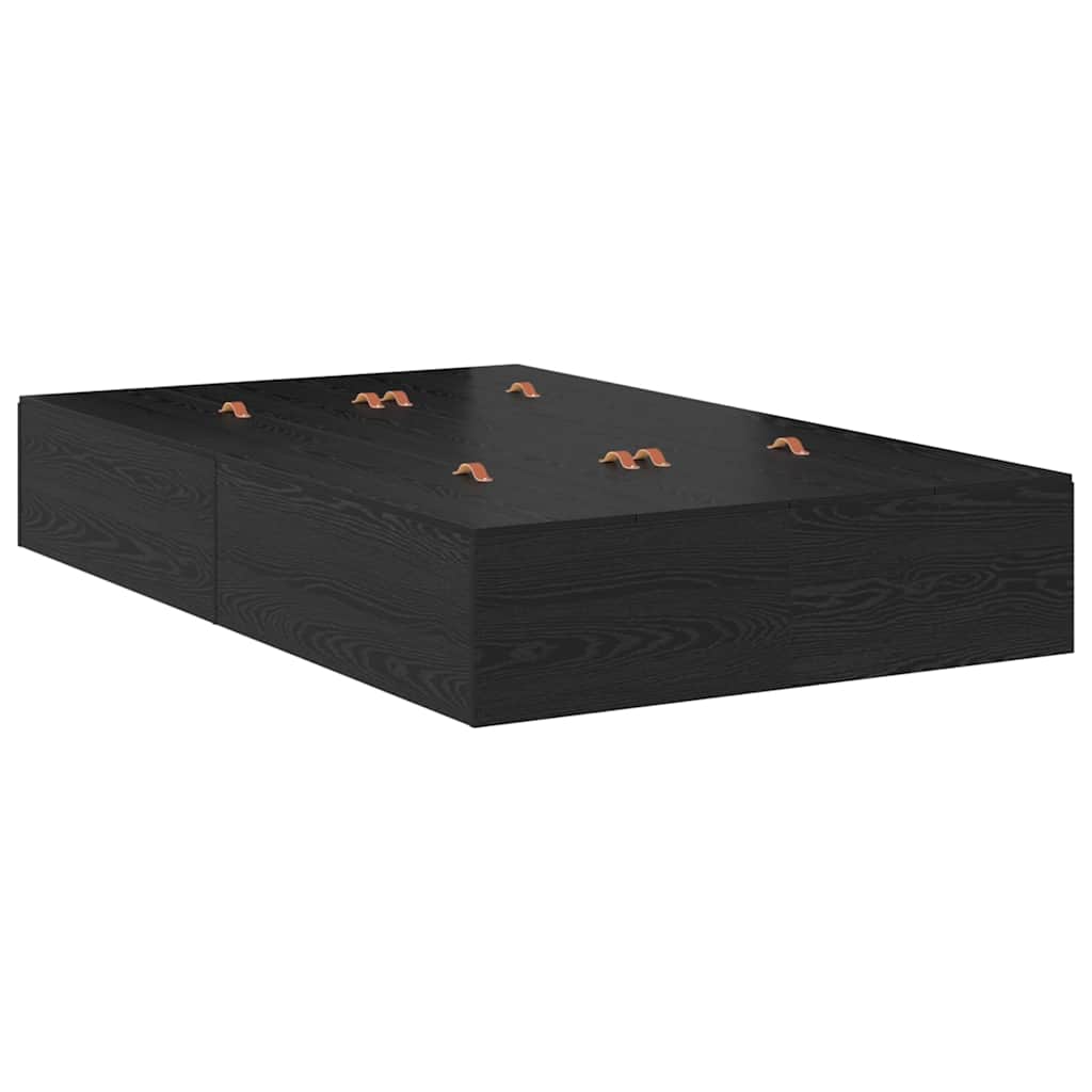 vidaXL Storage Bed Frame Black Oak 120 x 190 cm Engineered Wood 5