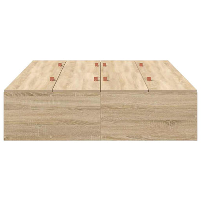 vidaXL Storage Bed Frame Sonoma Oak 120 x 190 cm Engineered Wood 6