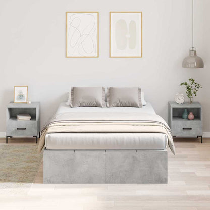 vidaXL Storage Bed Frame Concrete Grey 120 x 190 cm Engineered Wood 4