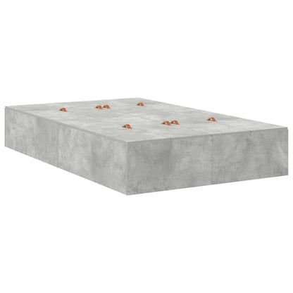 vidaXL Storage Bed Frame Concrete Grey 120 x 190 cm Engineered Wood 5