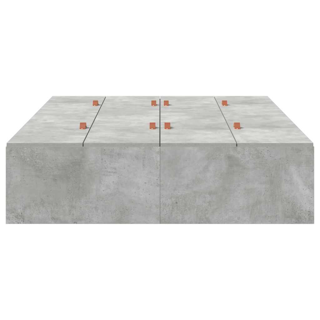 vidaXL Storage Bed Frame Concrete Grey 120 x 190 cm Engineered Wood 6