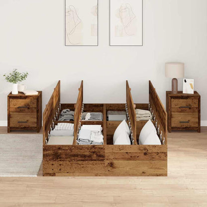 vidaXL Storage Bed Frame Old Wood 120 x 190 cm Engineered Wood 3