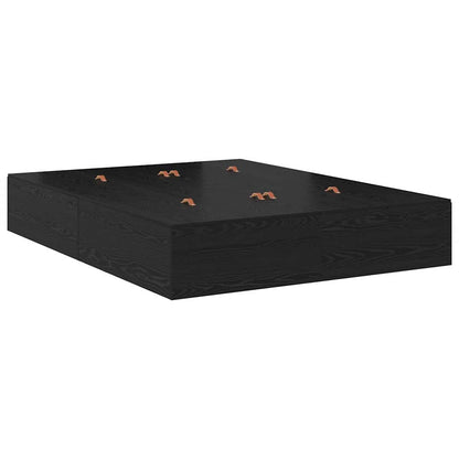 vidaXL Storage Bed Frame Black Oak 135 x 190 cm Engineered Wood 5