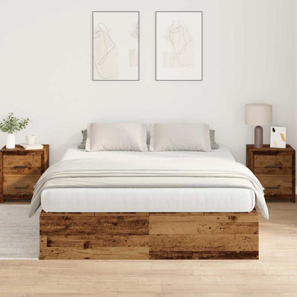 vidaXL Storage Bed Frame Old Wood 135 x 190 cm Engineered Wood 4