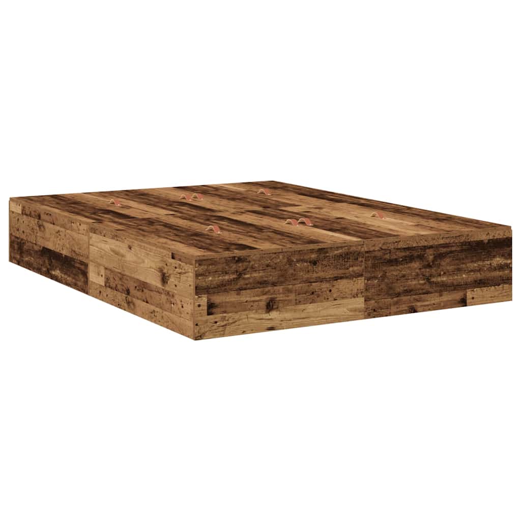 vidaXL Storage Bed Frame Old Wood 135 x 190 cm Engineered Wood 5