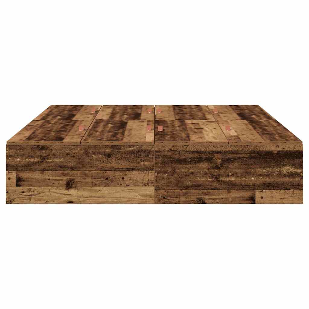 vidaXL Storage Bed Frame Old Wood 135 x 190 cm Engineered Wood 6