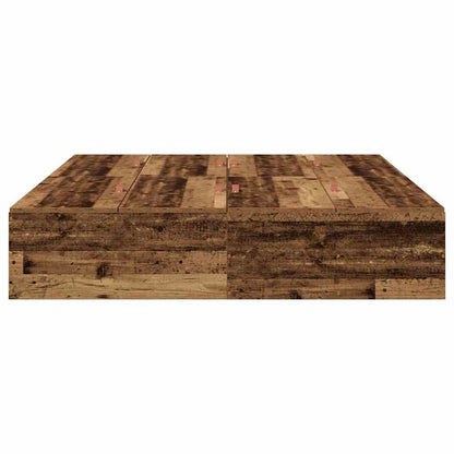 vidaXL Storage Bed Frame Old Wood 135 x 190 cm Engineered Wood 6