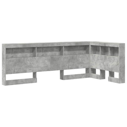 Storage Headboard Engineered Wood Length 200 cm Concrete Grey 90 cm