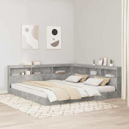 Storage Headboard Engineered Wood Length 200 cm Concrete Grey 200 cm