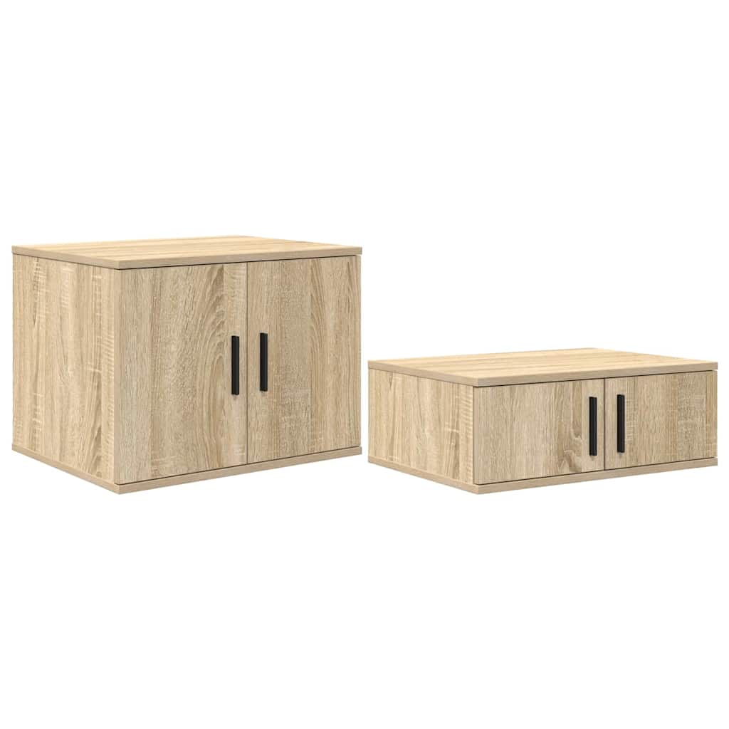 vidaXL Storage Bed Frame with Shelf Sonoma Oak 80 cm Engineered Wood 5