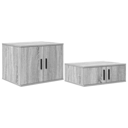 vidaXL Storage Bed Frame with Shelf Grey Sonoma 80 cm Engineered Wood 5