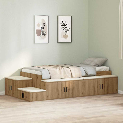 Storage Bed Frame 80 cm Engineered Wood Artisan oak 80 cm 200 cm