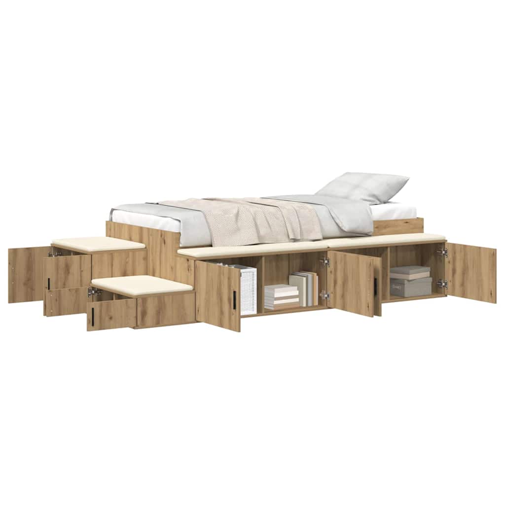 Storage Bed Frame 80 cm Engineered Wood Artisan oak 80 cm 200 cm