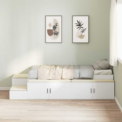 vidaXL Storage Bed Frame White 75 cm Engineered Wood 1