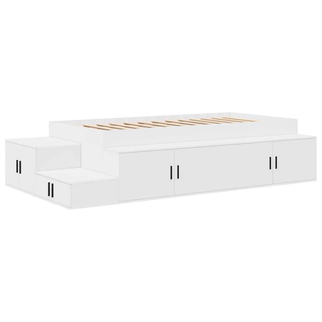 vidaXL Storage Bed Frame White 75 cm Engineered Wood 2