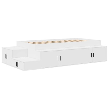 vidaXL Storage Bed Frame White 75 cm Engineered Wood 2