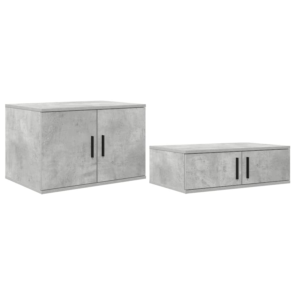 vidaXL Storage Bed Frame with Door Concrete Grey 75 cm Engineered Wood 5