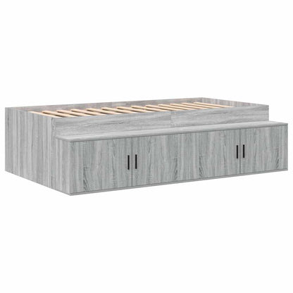 vidaXL Storage Bed Frame with Shelf Grey Sonoma 75 cm Engineered Wood 6