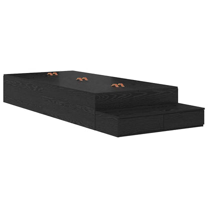 vidaXL Storage Bed Frame with Drawer Black Oak 80 cm Engineered Wood 1