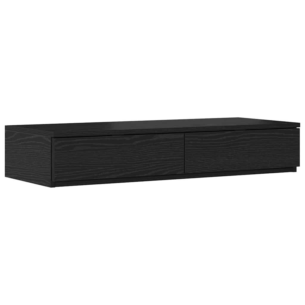 vidaXL Storage Bed Frame with Drawer Black Oak 80 cm Engineered Wood 2