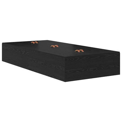 vidaXL Storage Bed Frame with Drawer Black Oak 80 cm Engineered Wood 3