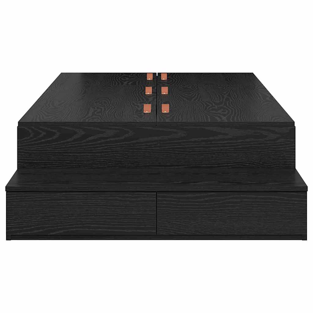 vidaXL Storage Bed Frame with Drawer Black Oak 80 cm Engineered Wood 4