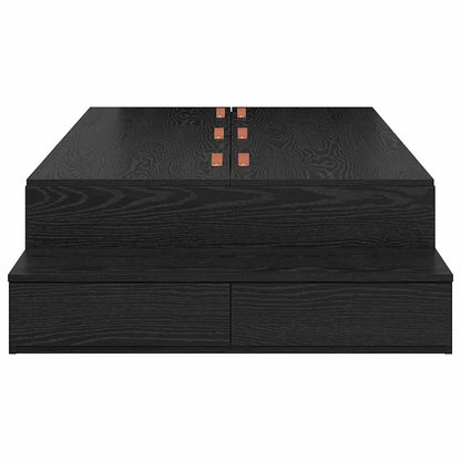 vidaXL Storage Bed Frame with Drawer Black Oak 80 cm Engineered Wood 4