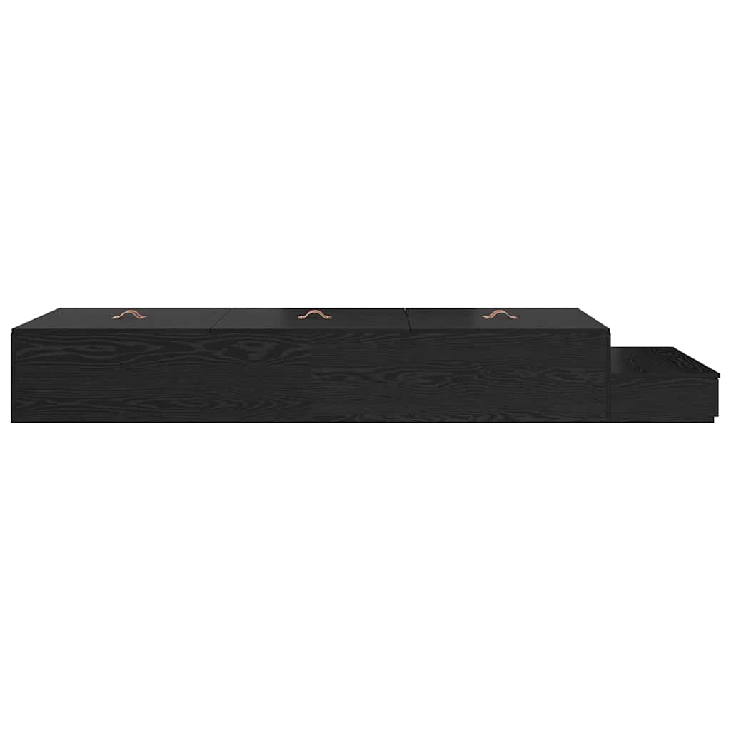 vidaXL Storage Bed Frame with Drawer Black Oak 80 cm Engineered Wood 5