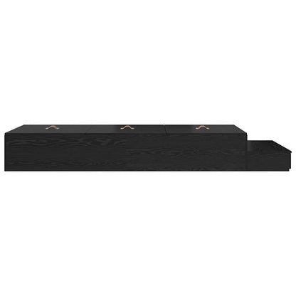 vidaXL Storage Bed Frame with Drawer Black Oak 80 cm Engineered Wood 5