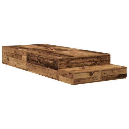 vidaXL Storage Bed Frame with Drawer Old Wood 80 cm Engineered Wood 2