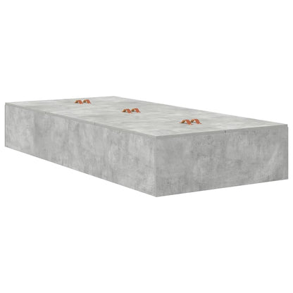 vidaXL Storage Bed Frame with Door Concrete Grey 90 cm Engineered Wood 4