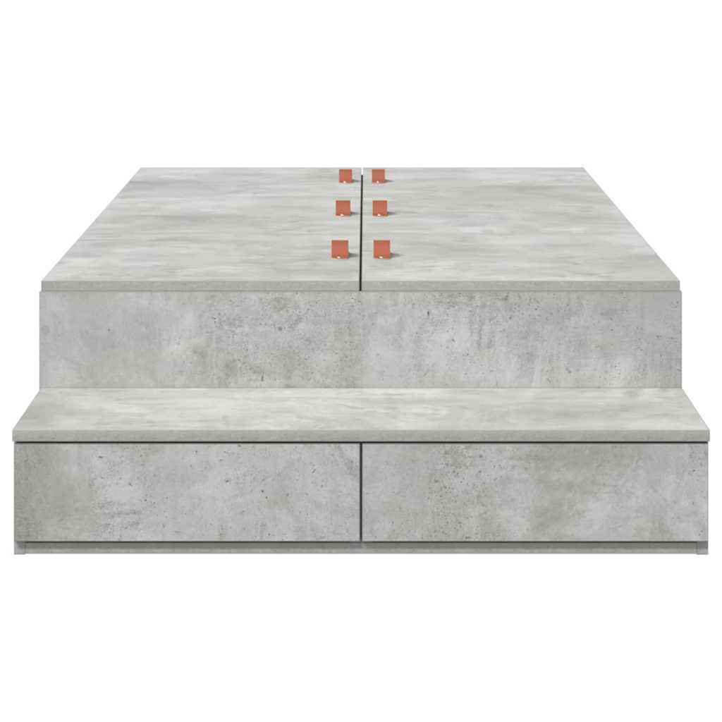 vidaXL Storage Bed Frame with Door Concrete Grey 90 cm Engineered Wood 5