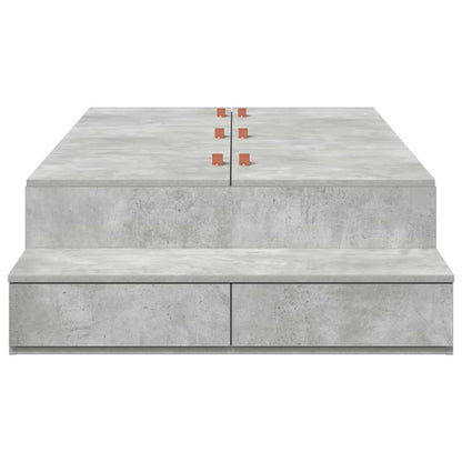 vidaXL Storage Bed Frame with Door Concrete Grey 90 cm Engineered Wood 5