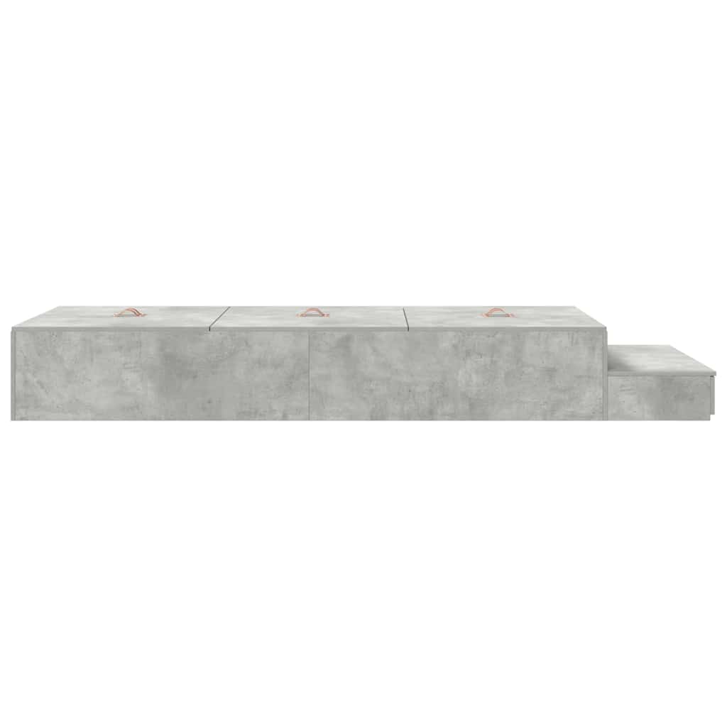 vidaXL Storage Bed Frame with Door Concrete Grey 90 cm Engineered Wood 6