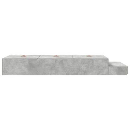 vidaXL Storage Bed Frame with Door Concrete Grey 90 cm Engineered Wood 6