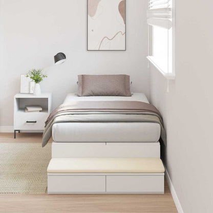 vidaXL Storage Bed Frame with Drawer White 100 cm Engineered Wood 1