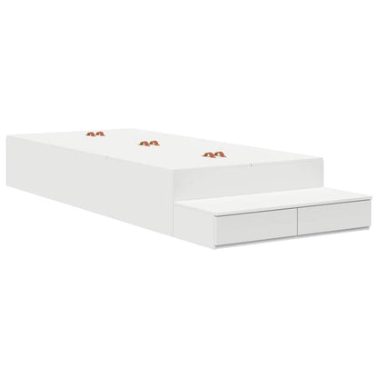 vidaXL Storage Bed Frame with Drawer White 100 cm Engineered Wood 2