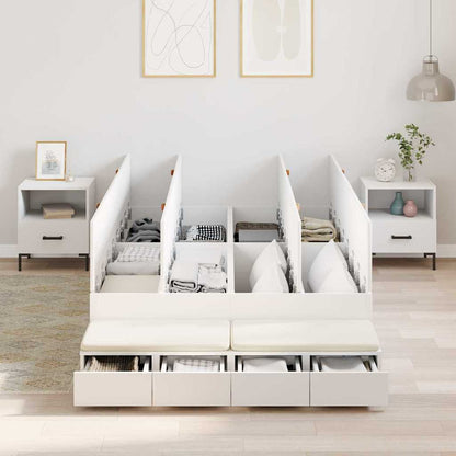 vidaXL Storage Bed Frame with Drawer 80 cm Engineered Wood Length 200 cm White