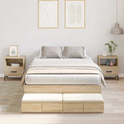 vidaXL Storage Bed Frame with Drawer 80 cm Engineered Wood Length 200 cm Sonoma Oak