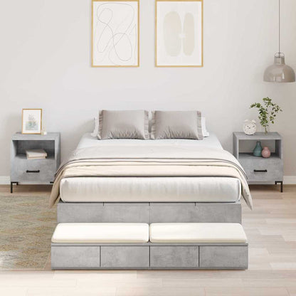 vidaXL Storage Bed Frame 100 cm Engineered Wood Length 200 cm Concrete Grey