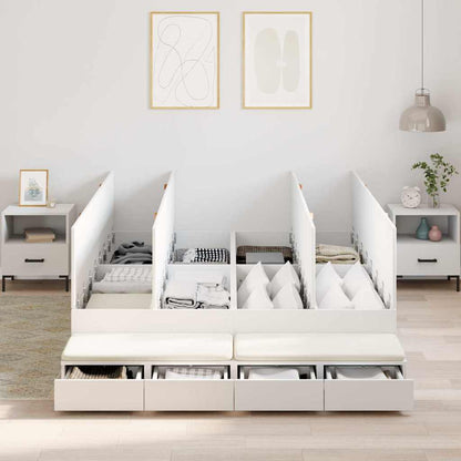 vidaXL Storage Bed Frame with Drawer 80 cm Engineered Wood Length 200 cm White