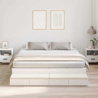 vidaXL Storage Bed Frame with Drawer 80 cm Engineered Wood Length 200 cm White