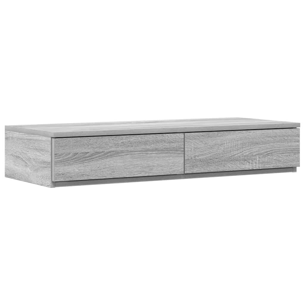 vidaXL Storage Bed Frame with Drawer Grey Sonoma 75 cm Engineered Wood 6