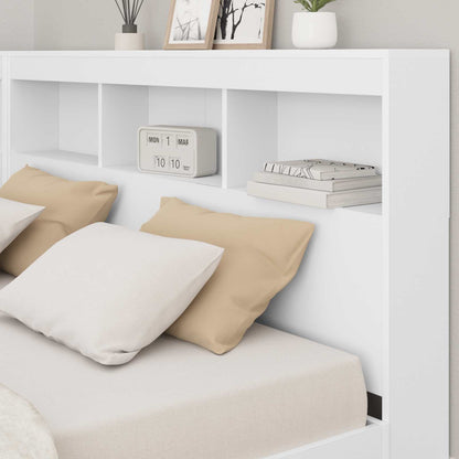 vidaXL Bookcase Bed with Shelf White 140 x 200 cm Engineered Wood 3