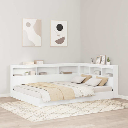 vidaXL Bookcase Bed with Shelf White 140 x 200 cm Engineered Wood 1