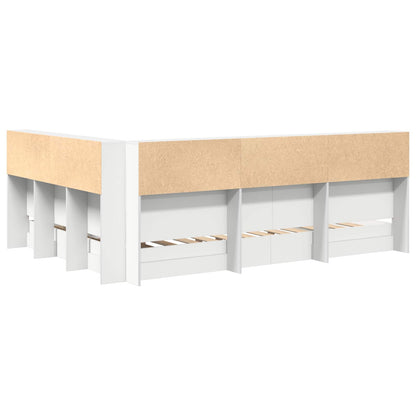 vidaXL Bookcase Bed with Shelf White 140 x 200 cm Engineered Wood 6