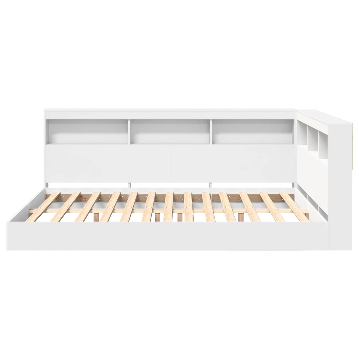 vidaXL Bookcase Bed with Shelf White 140 x 200 cm Engineered Wood 4