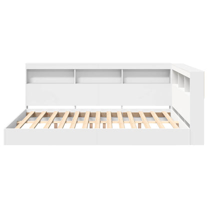 vidaXL Bookcase Bed with Shelf White 140 x 200 cm Engineered Wood 4