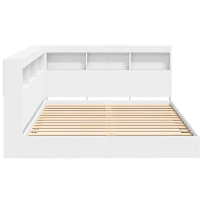 vidaXL Bookcase Bed with Shelf White 140 x 200 cm Engineered Wood 5
