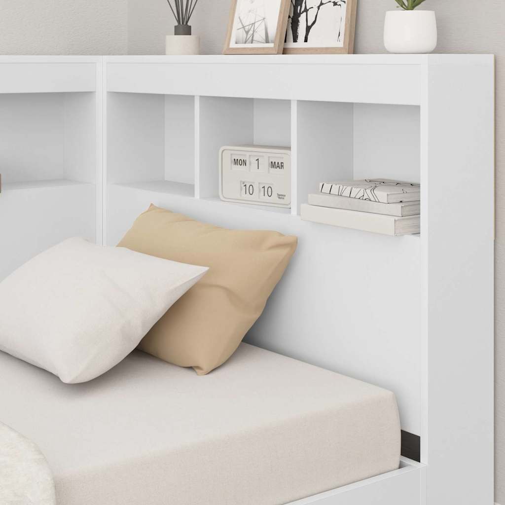 vidaXL Bookcase Bed with Shelf White 90 x 190 cm Engineered Wood 3